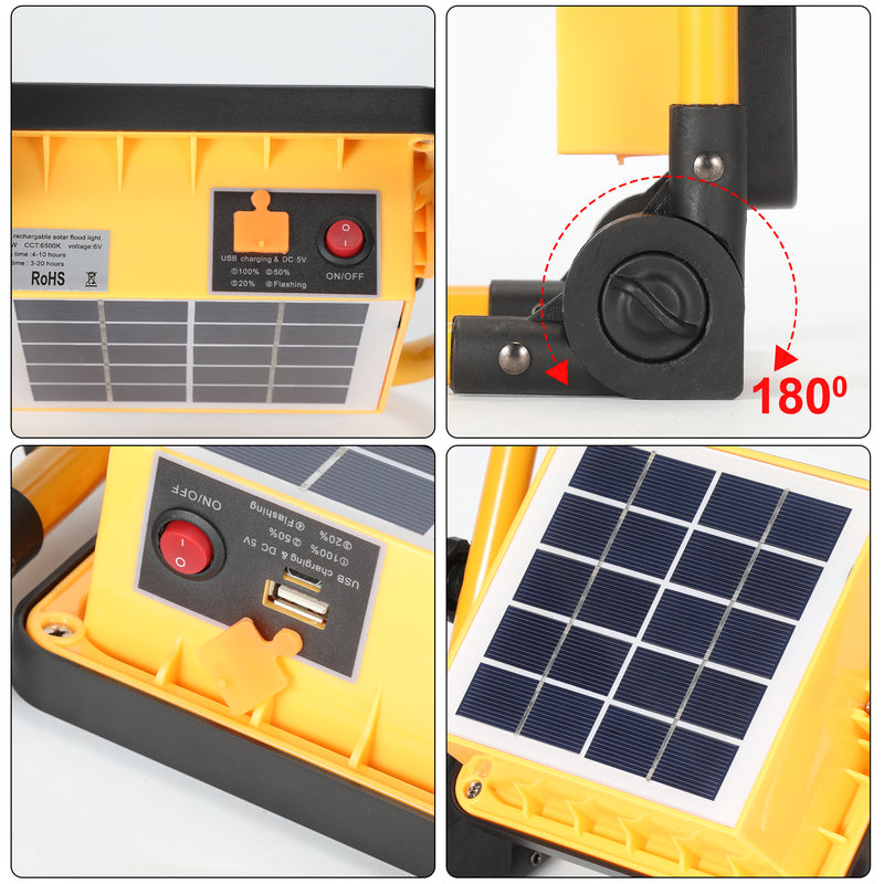 Sonnewelt LED Akku Fluter Baustrahler Solar 50W/100W
