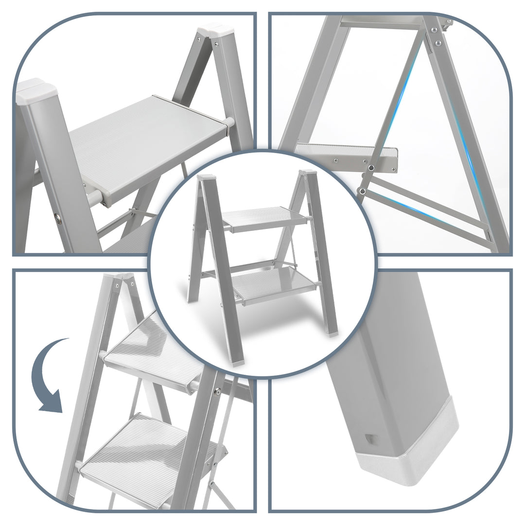 Sonnewelt Ladder Foldable Lightweight Aluminum 2/3/4 Steps