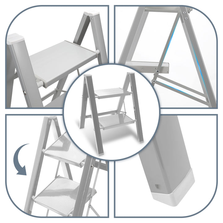 Sonnewelt Ladder Foldable Lightweight Aluminum 2/3/4 Steps
