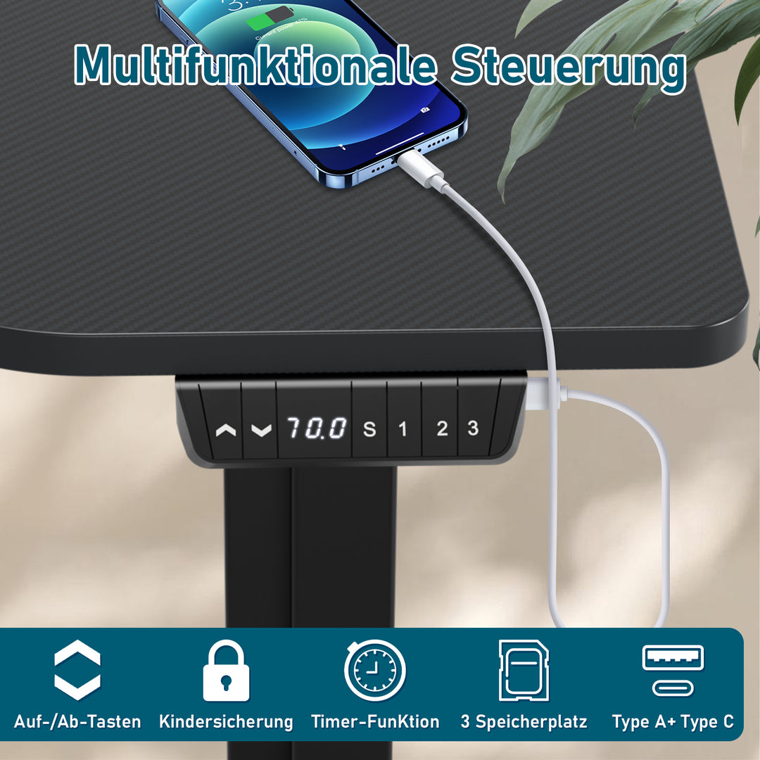 Sonnewelt Höhenverstellbarer Elektrisch Tischgestell Schreibtisch Elektrischer(Neue Version)