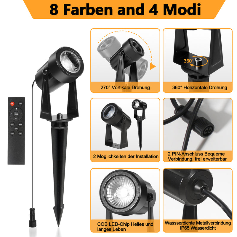 Sonnewelt LED Gartenbeleuchtung RGB 6er Set