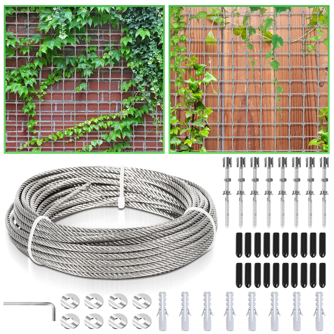 Sonnewelt Rankhilfe Edelstahl für Kletterpflanzen 12m