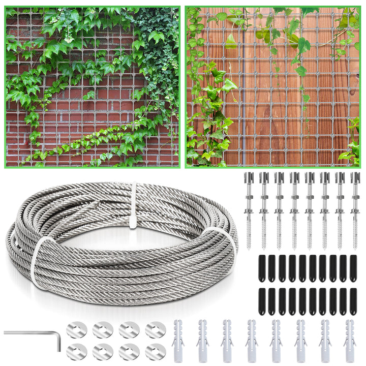Sonnewelt Rankhilfe Edelstahl für Kletterpflanzen 12m