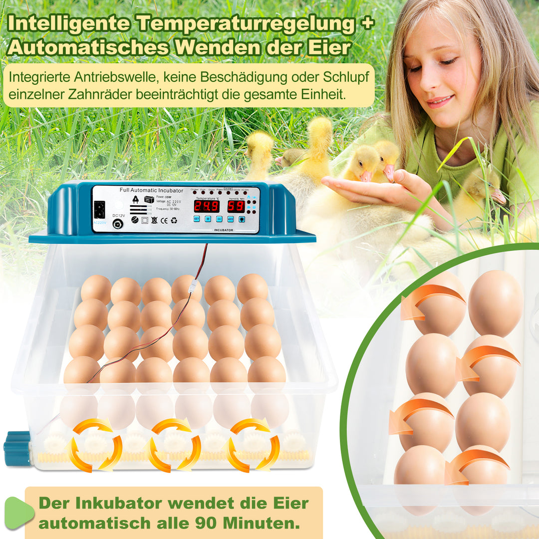 Sonnewelt Brutautomat Vollautomatisch Inkubator für Hühner 36 Eier