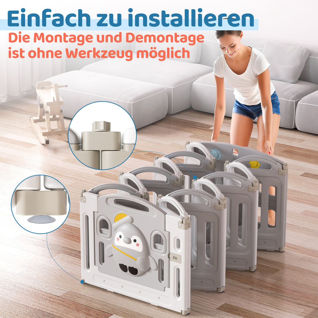 Sonnewelt Laufstall baby Faltbares mit Kriechmatte und Geschichtenbox