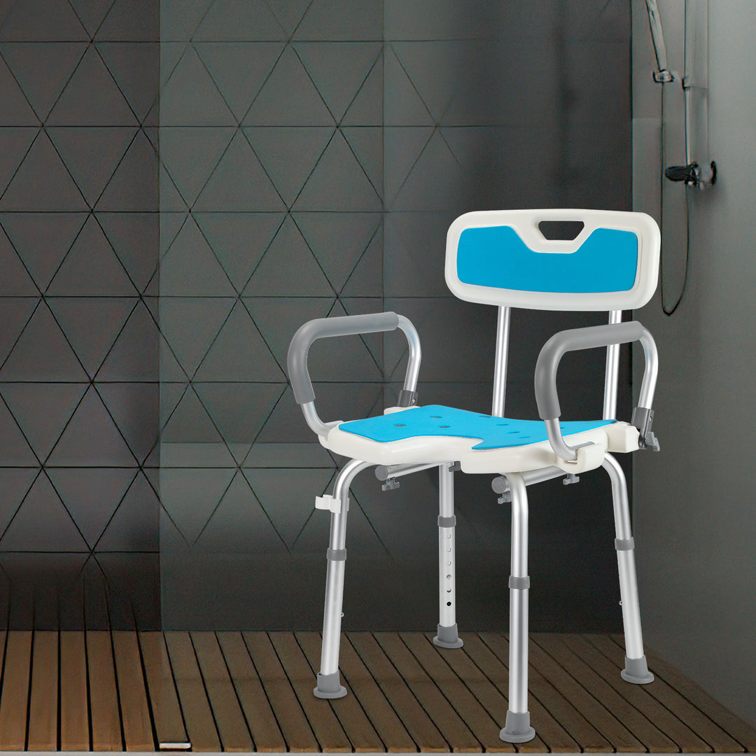 Sonnewelt shower stool shower seat with fold-up armrest