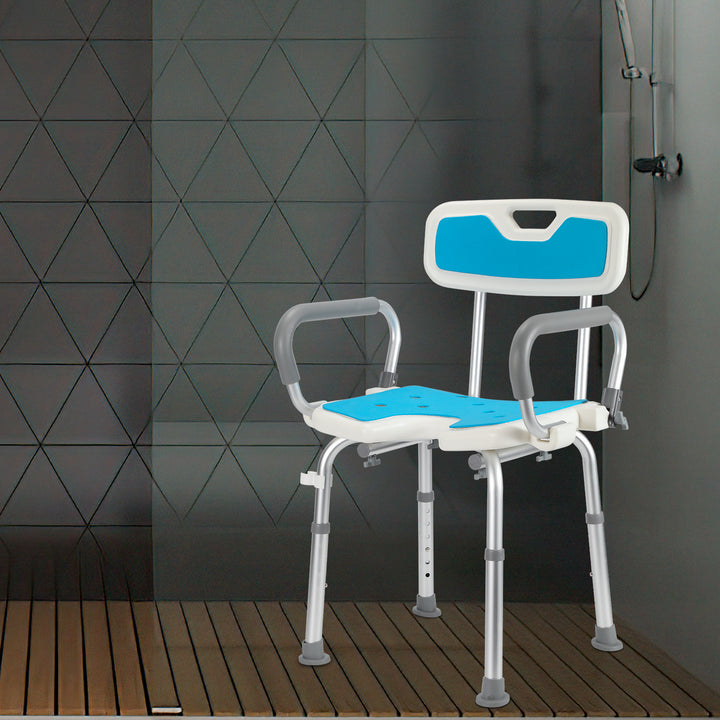 Sonnewelt shower stool shower seat with fold-up armrest