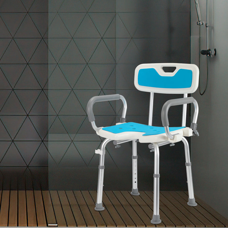 Sonnewelt Duschhocker Duschsitz mit Hochklappbare Armlehne
