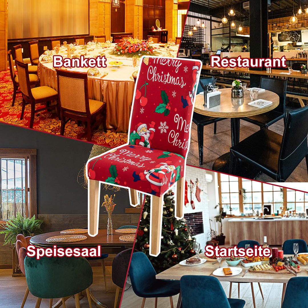 Sonnewelt Stuhlhussen Weihnachten 6er Set