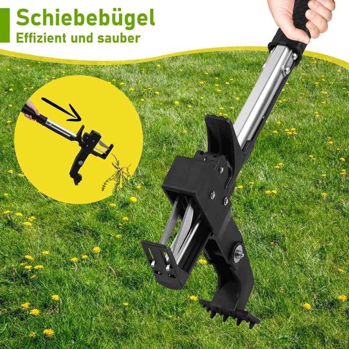 Sonnewelt Unkrautstecher Löwenzahnstecher mit Stiel,Auswerfer und Fußpedal