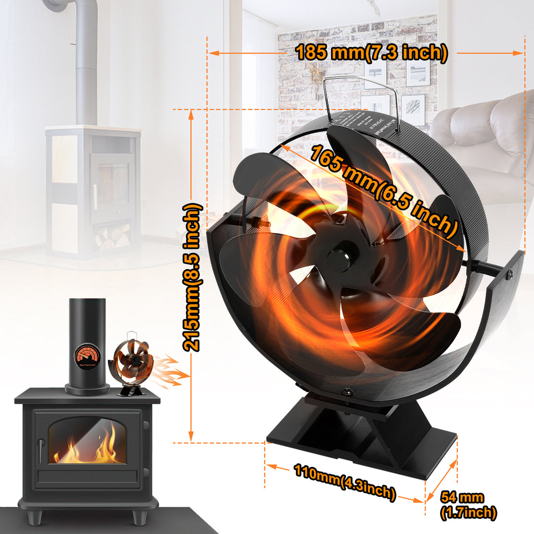 Sonnewelt fireplace fan adjustable angle with thermometer