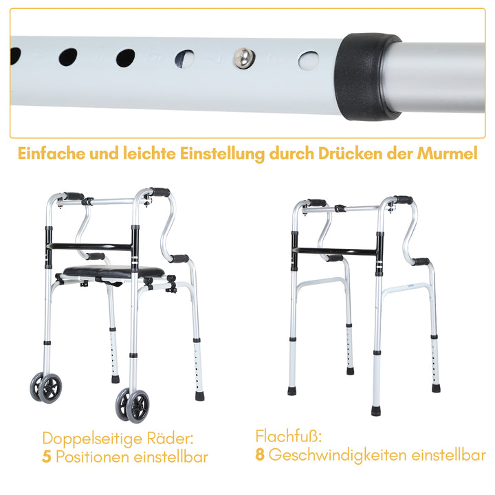 Sonnewelt Walking Aid Lightweight Rollator made of aluminum up to 180 kg