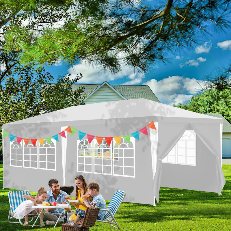 Sonnewelt Pavillon 3x6m Partyzelt Wasserdicht mit Seitenteilen