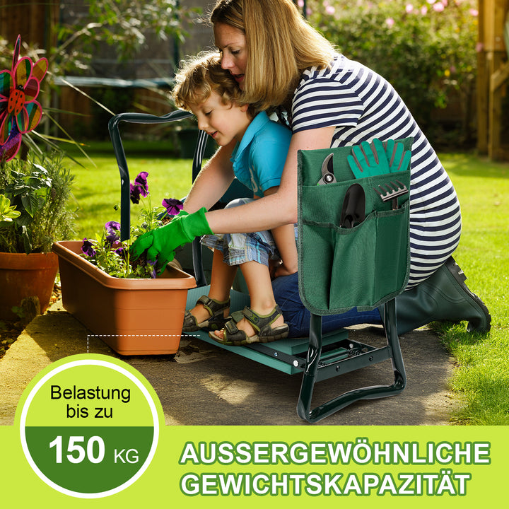 Sonnewelt 2 in 1 Kniebank für Gartenarbeit Gartenhocker mit Eva-Schaumkissen