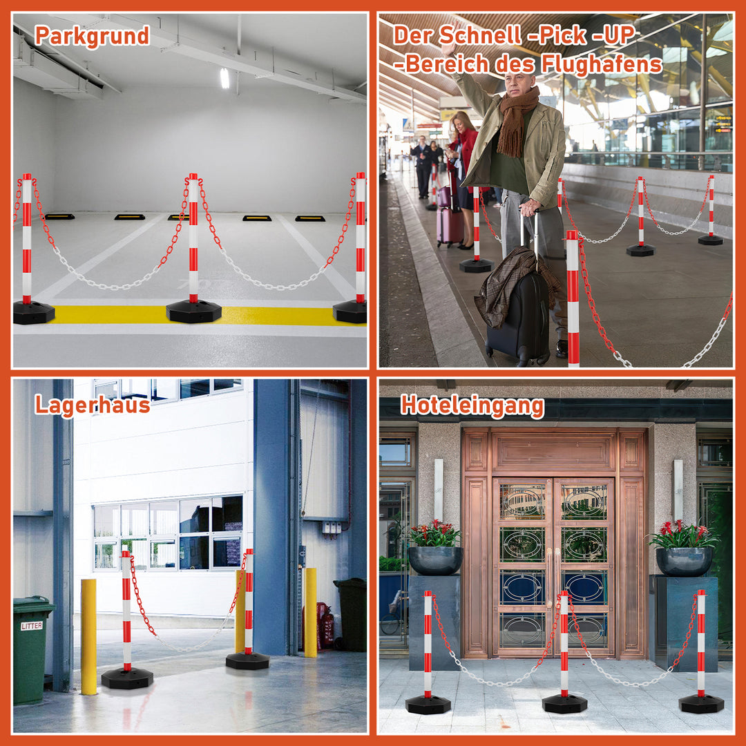 Sonnewelt 2X Absperrpfosten Kettenpfosten Kunststoff 1,4 m