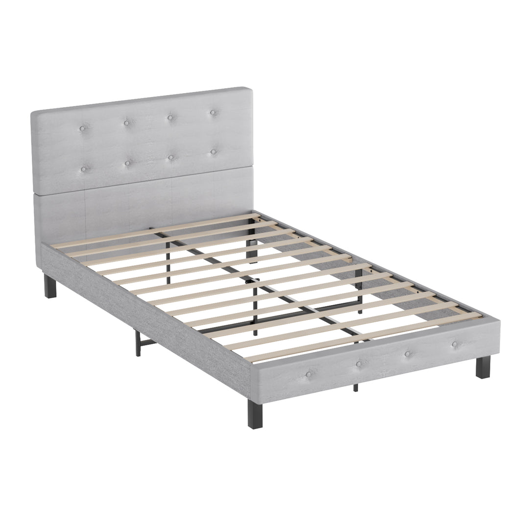 Sonnewelt upholstered bed frame with headboard soft fabric