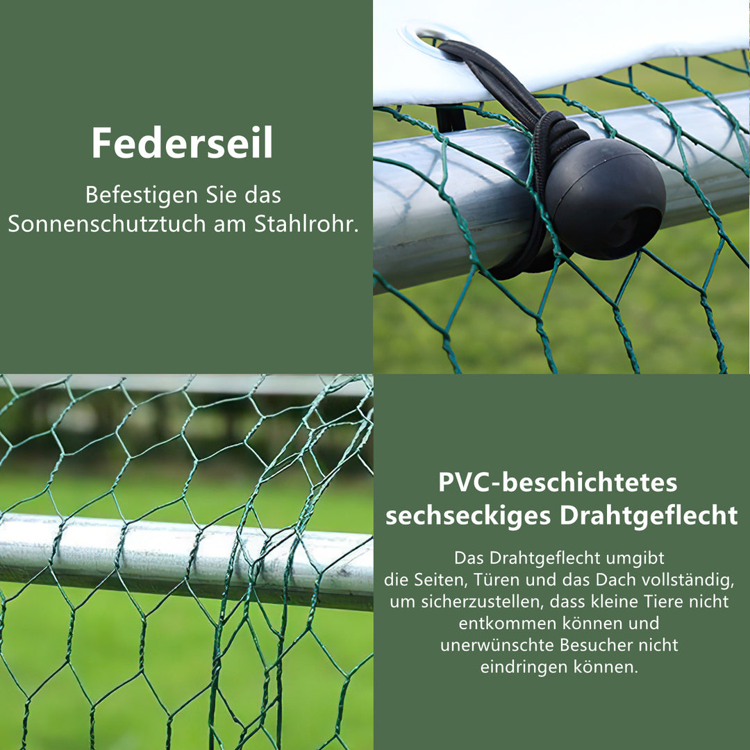 Sonnewelt chicken coop metal free-range enclosure with roof tarpaulin 3*3*2m