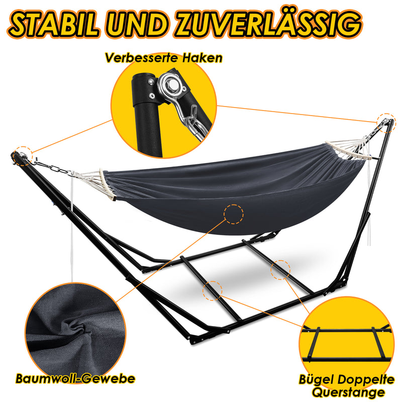 Sonnewelt Hängematte mit Gestell Klappbar mit Tragetasche