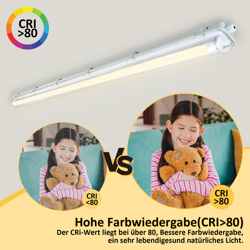 Sonnewelt LED Feuchtraumleuchte 18W Neutralweiß 120cm T8