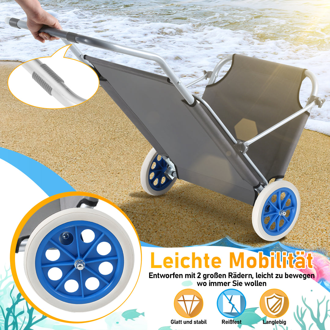 Sonnewelt Sonnenliege klappbar Aluminium mit Rollen und Sonnendach