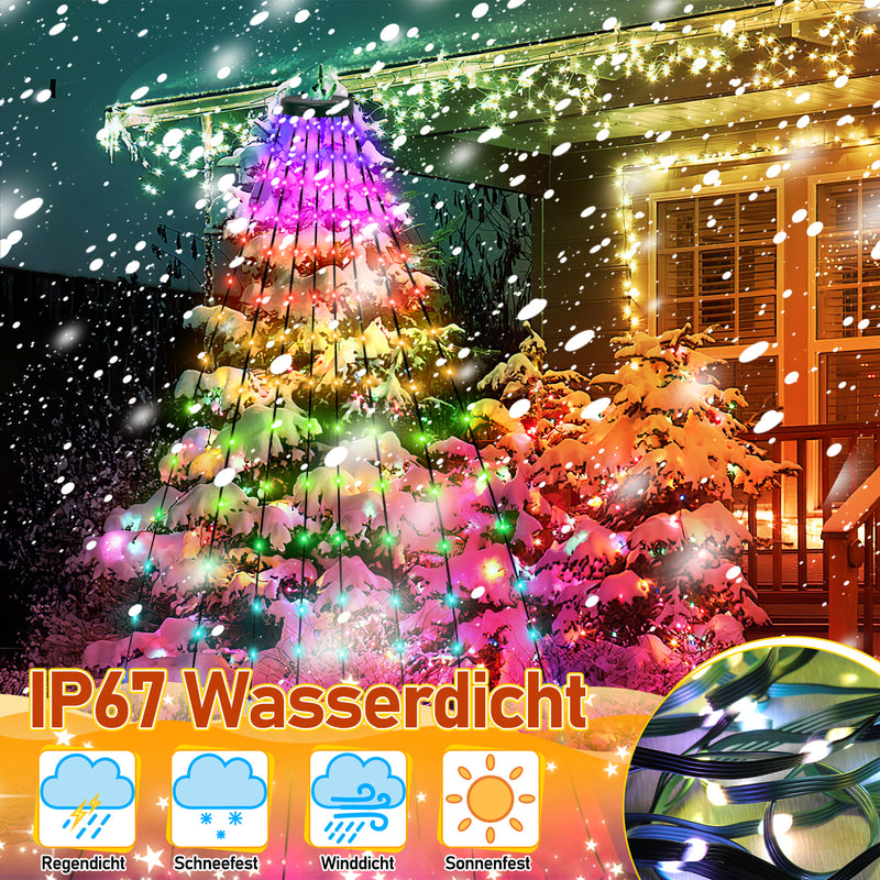 Sonnewelt Christbaumbeleuchtung mit APP-Kontrolle 160 LEDs IP67