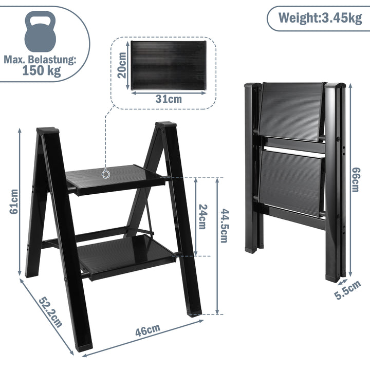 Sonnewelt Ladder Foldable Lightweight Aluminum 2/3/4 Steps