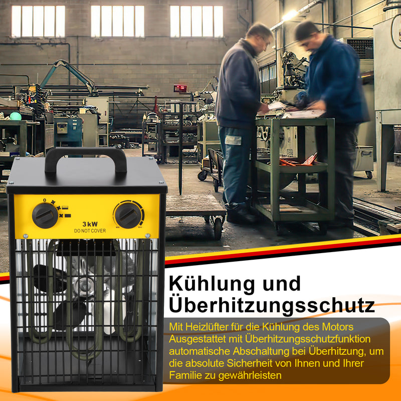Sonnewelt 3KW Elektroheizer Heizlüfter mit integriertem Thermostat