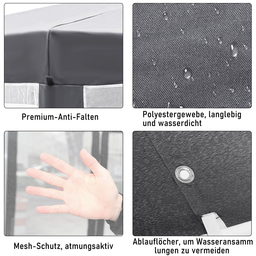 Sonnewelt Pavillon Gartenzelt mit Moskitonetz Wasserdicht 6-eckig