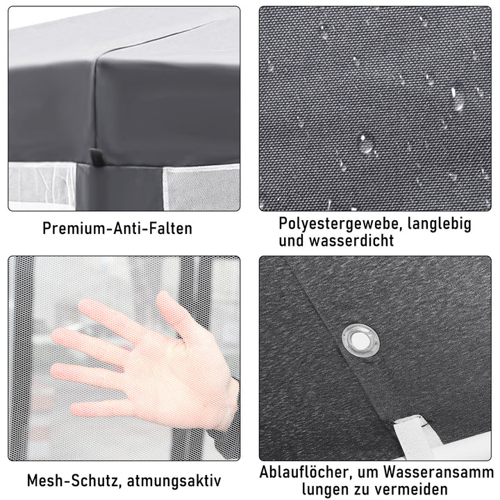 Sonnewelt Pavillon Gartenzelt mit Moskitonetz Wasserdicht 6-eckig