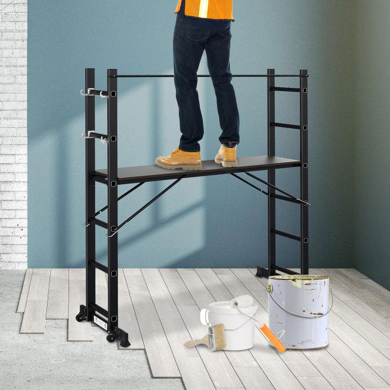 Sonnewelt Gerüst 4 in 1  Alu Multifunktionsleiter 6+6 Stufen