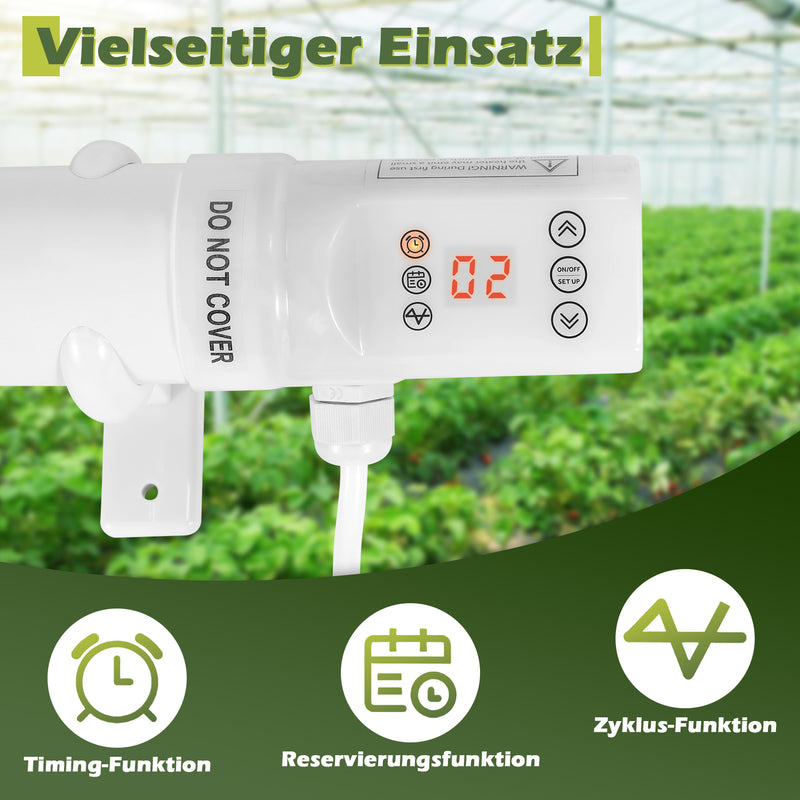 Sonnewelt Gewächshausheizung Elektrische Heizung mit Timer und Thermostat