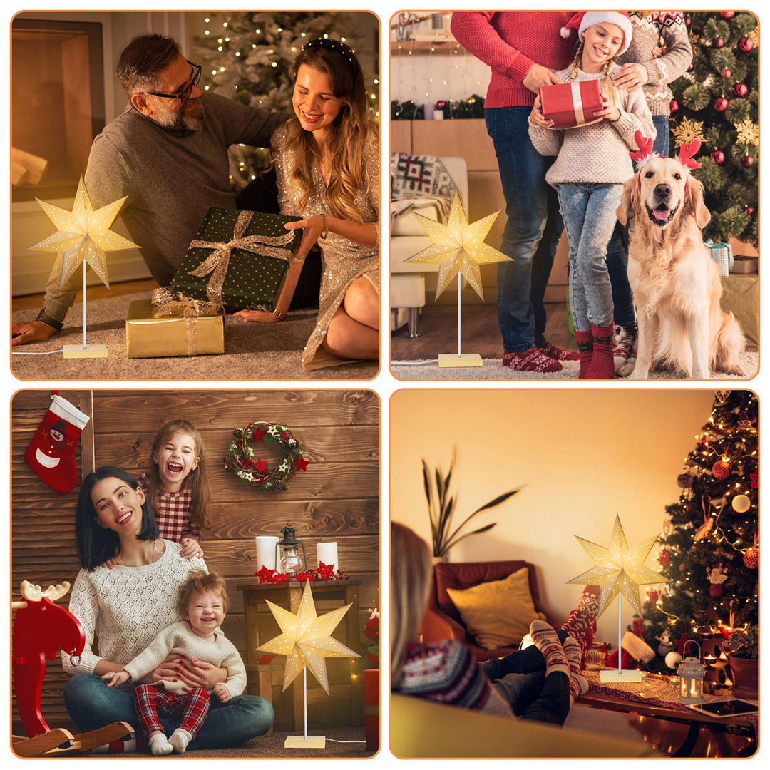 Sonnewelt LED Christmas Star Paper Table Lamp 65cm