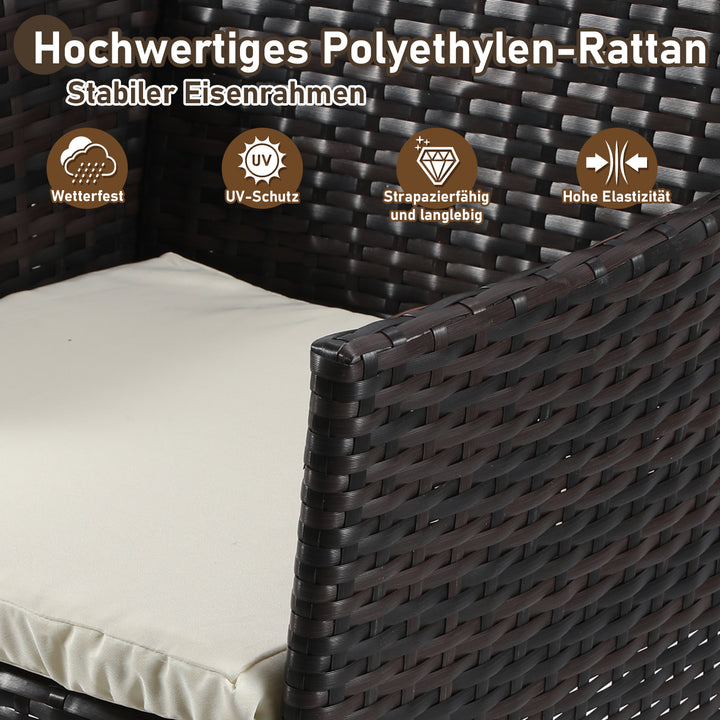 Sonnewelt Polyrattan Sitzgruppe Gartenmöbel Set