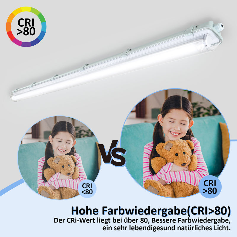 Sonnewelt LED Feuchtraumleuchte 24W Kaltweiß 150cm T8