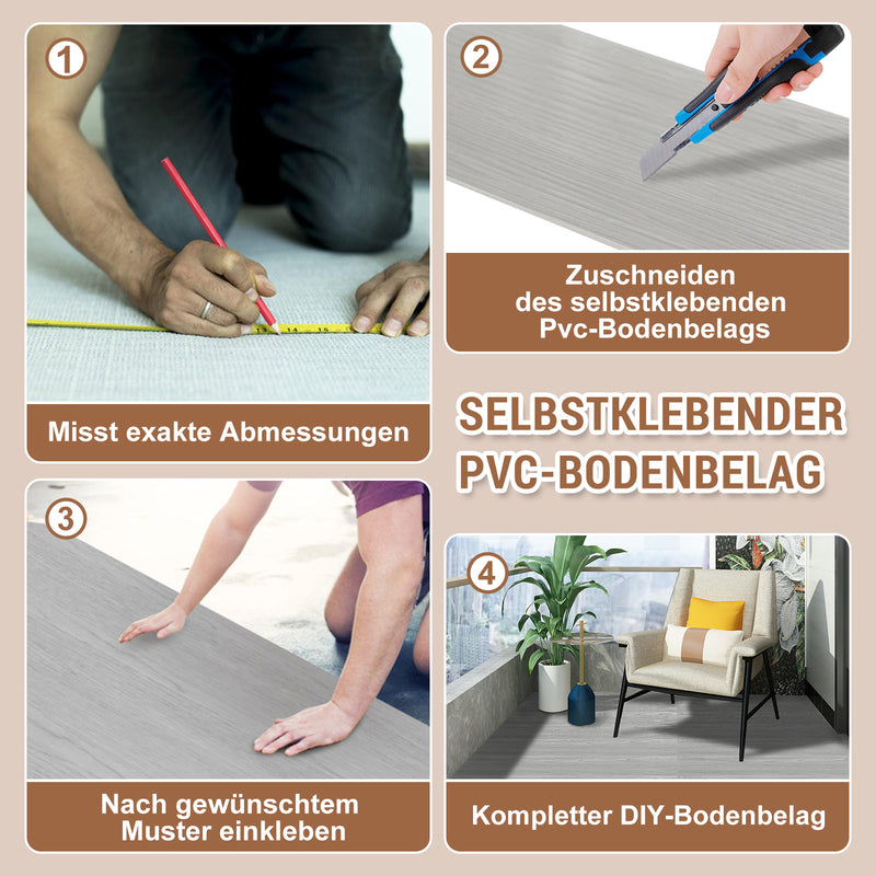Sonnewelt PVC Bodenbelag Selbstklebend Vinylbod 2mm Dicke