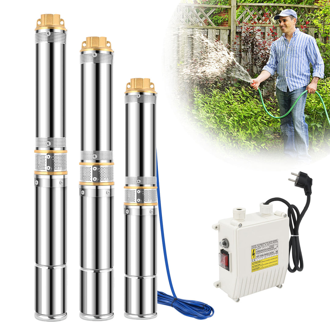 Sonnewelt Tiefbrunnenpumpe für Gartenbewässerung Edelstahl