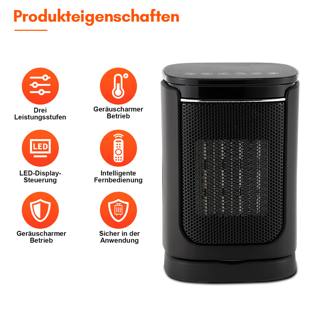 Sonnewelt 1500W Keramik Heizlüfter mit Fernbedienung