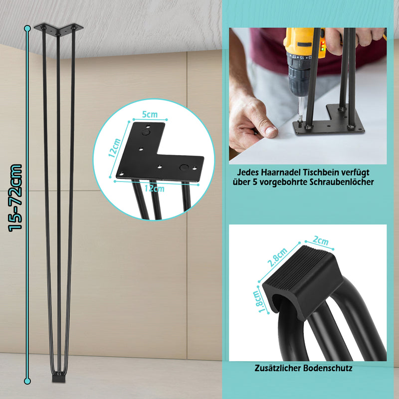 Sonnewelt Hairpin Legs Tischbeine Metall schwarz