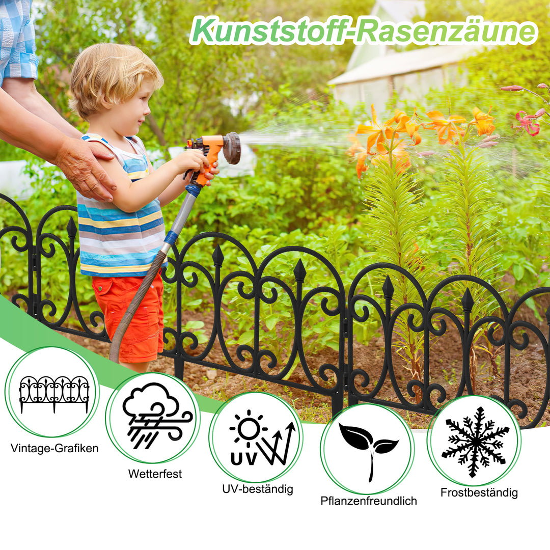 Sonnewelt 5 tlg Beetzaun Beetumrandung Kunststoff