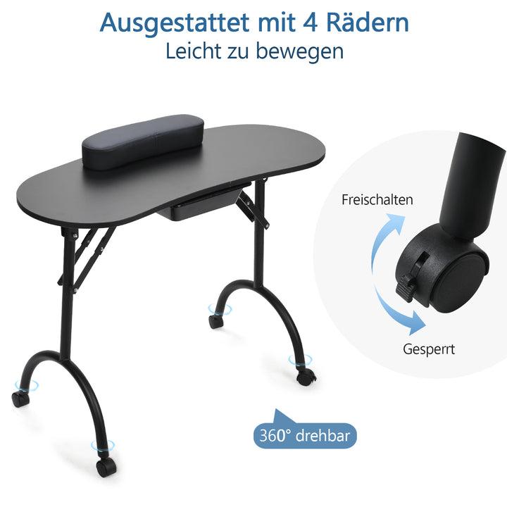 Sonnewelt Faltbare Maniküre Tisch Maniküre-Nagelstation mit Schublade