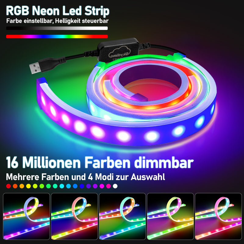 Sonnewelt Neon LED Strip RGBIC LED Streifen für PC-Monitor