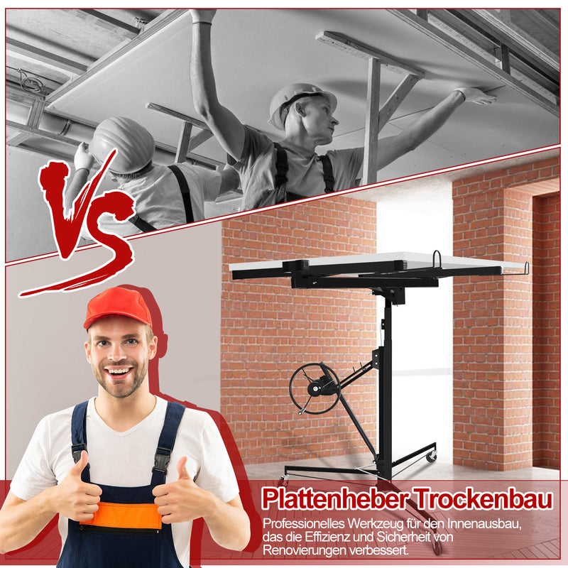 Sonnewelt Plattenheber klappbar 140 cm-350 cm Arbeitshöhe Höhenverstellbar 68kg