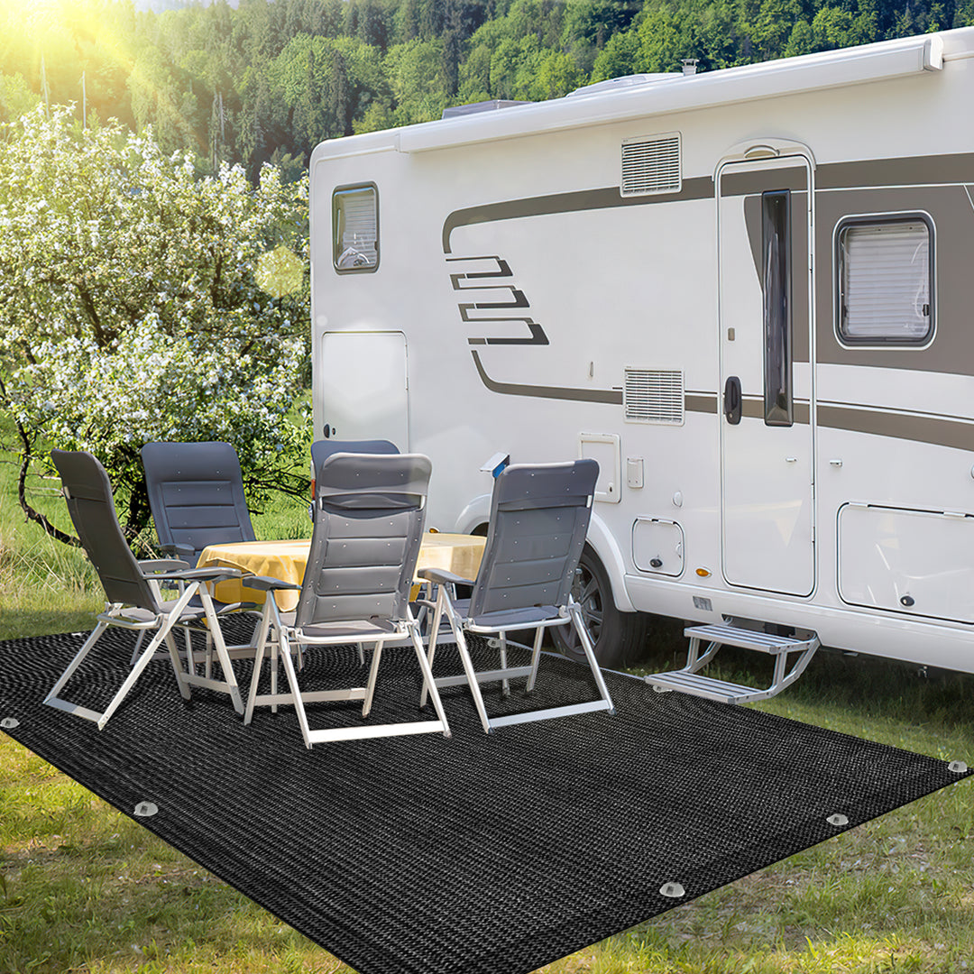Sonnewelt Campingteppich Vorzeltteppich Schwarz