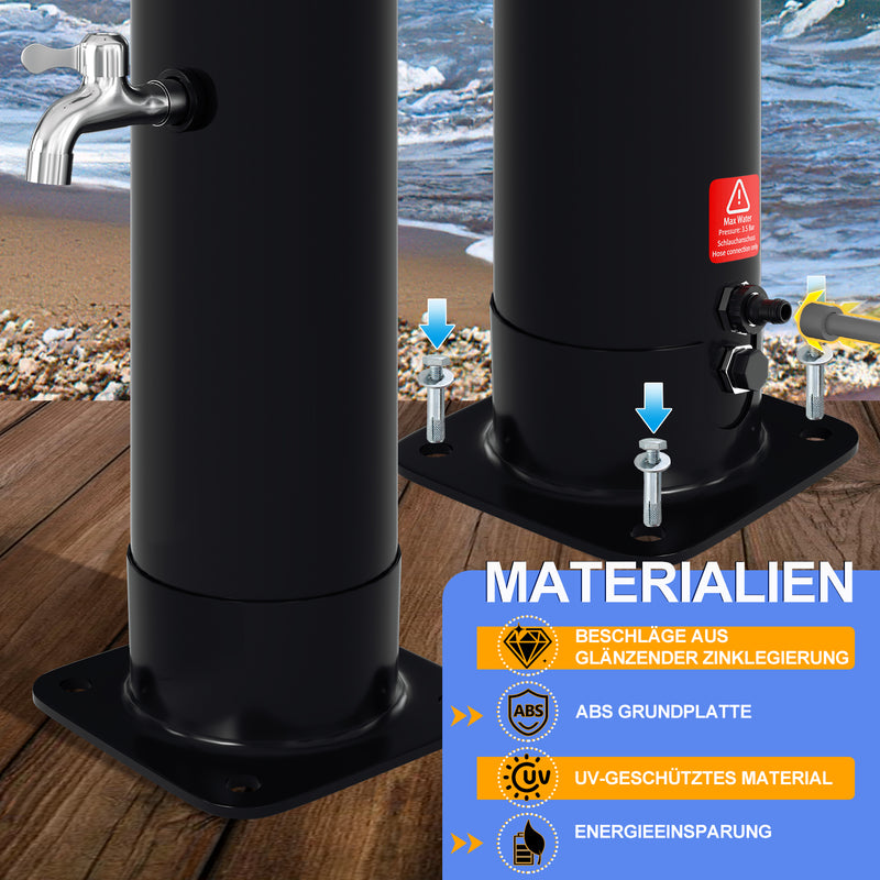 Sonnewelt 35L Solardusche Gartendusche Inkl. Schutzhaube und Handbrause