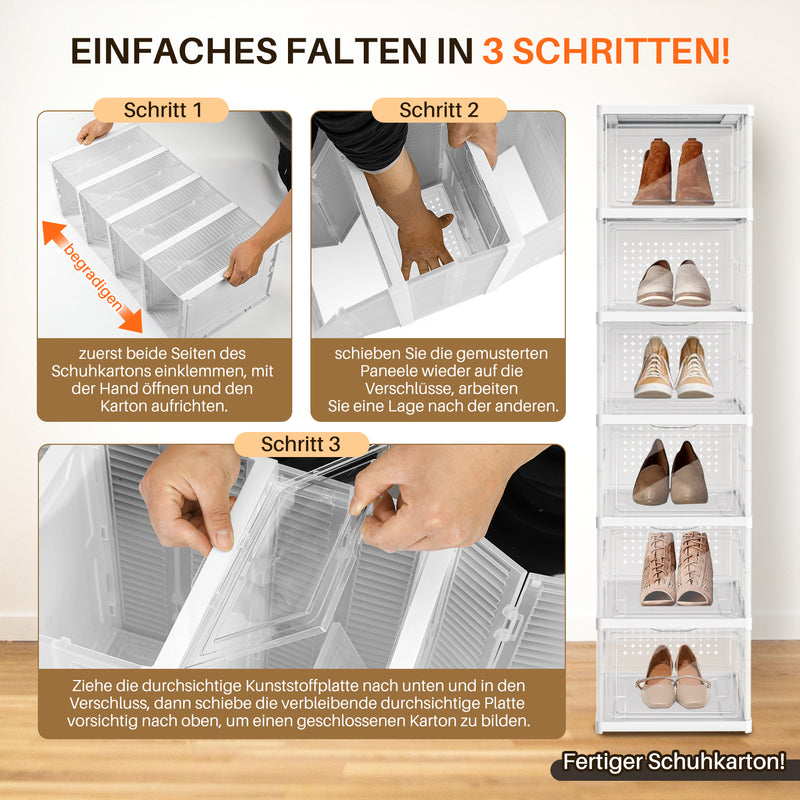 Sonnewelt 6 Ebenen Schuhboxen Aufbewahrungsbox Stapelbar