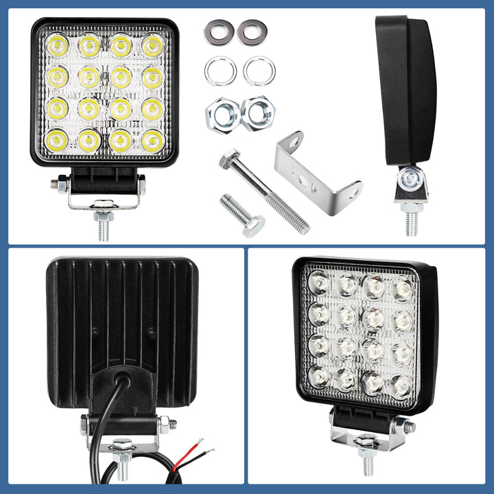 Sonnewelt LED Arbeitsscheinwerfer 48W IP67 6500K