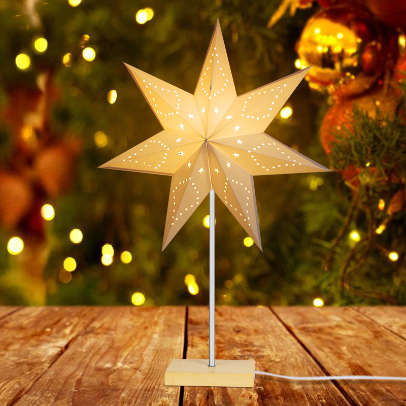 Sonnewelt LED Weihnachtsstern Papier Tischlampe 65cm