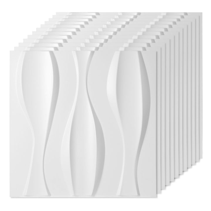 Sonnewelt 3D Wandpaneele 12 Stück 50x50 cm Linear Weiß