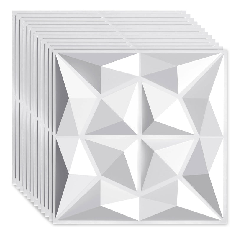 Sonnewelt 3D Wandpaneele 12 Stück 50x50cm Rund Diamant Weiß