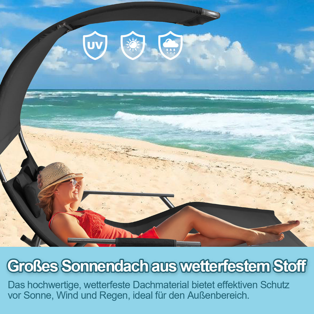 Sonnewelt Doppelliege Sonnenliege mit Sonnendach Outdoor